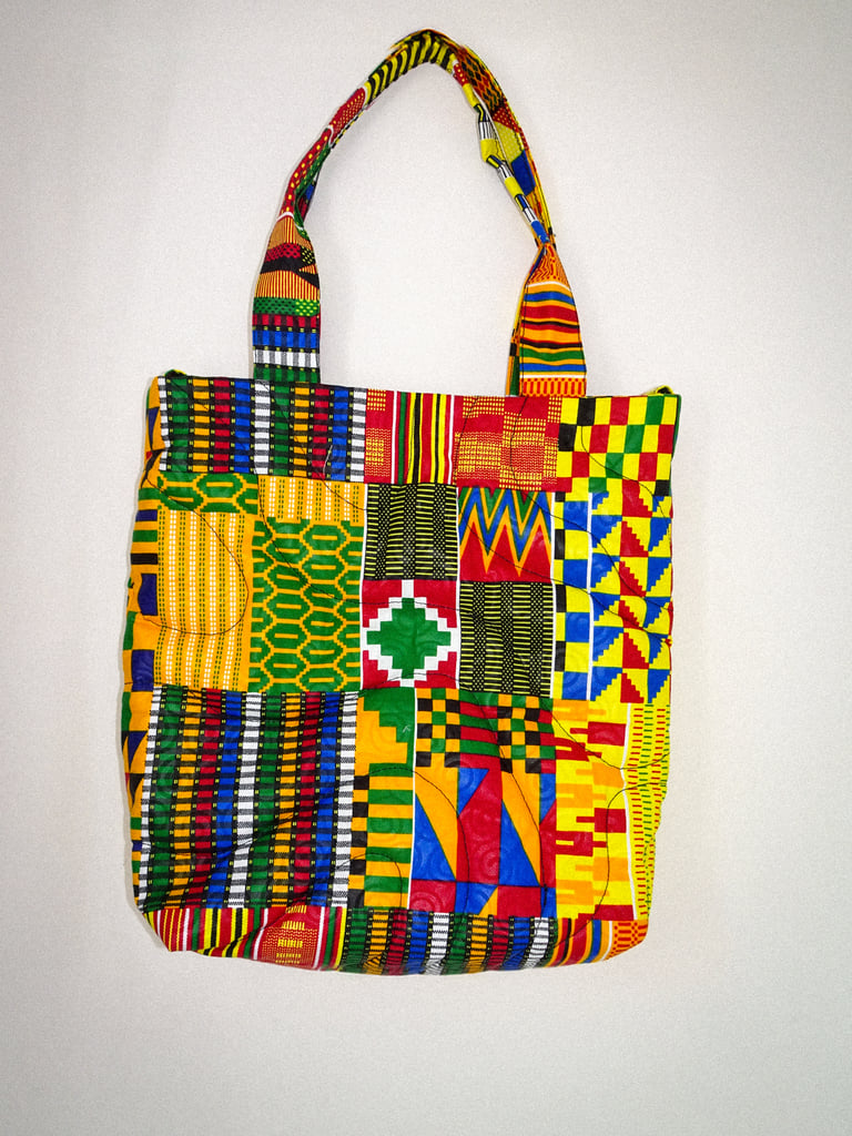 Chroma Kente Quilted Tote Bag- Medium Image 3
