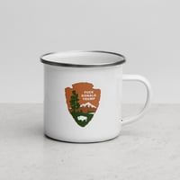 Image 1 of "Human Decency Check & Celebrating the National Park Service" Enamel Mug