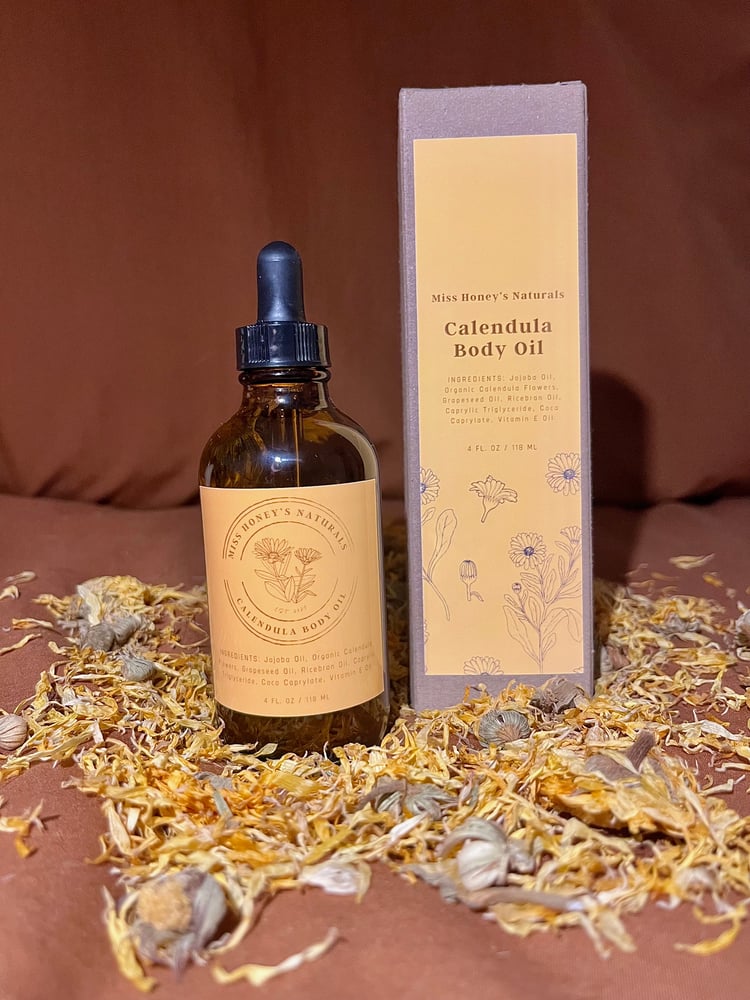 Image of 4 oz Calendula Infused Face & Body Oil | Vegan, Fragrance-free