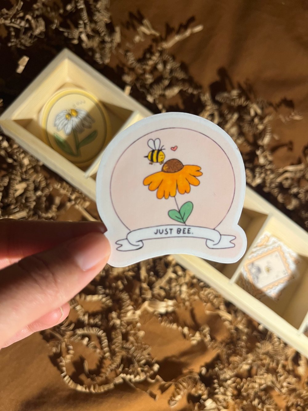 Image of Just Bee Vinyl Sticker | 2-inch Waterproof Vinyl