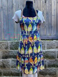 Image 1 of Adult canvas full apron, crazy birds