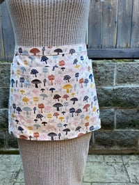 Image 1 of Adult canvas half apron, mushroom pattern