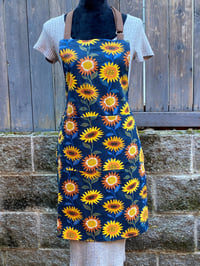 Image 1 of Adult canvas full apron, sunflowers