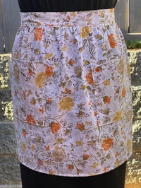 Image 1 of Adult vintage serving half apron, 100% upcycled fabric, grandma's bedspread