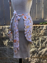 Image 2 of Adult Vintage serving half apron, 100% upcycled fabric, grandmas bedspread ruffles