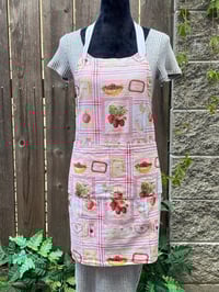 Image 2 of Adult canvas full apron, strawberry jam