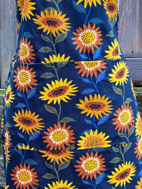 Image 2 of Adult canvas full apron, sunflowers