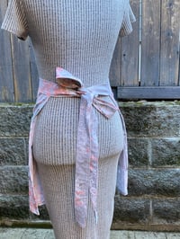 Image 3 of Adult canvas, cotton half apron, flowers