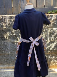 Image 3 of Child vintage serving half apron, 100% upcycled fabric, grandma's bedspread ruffles