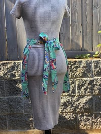 Image 3 of Adult vintage serving half apron, 100% upcycled fabric, turquoise paisley