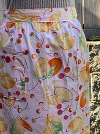 Image 3 of Adult vintage serving half apron, 100% upcycled fabric, fruit