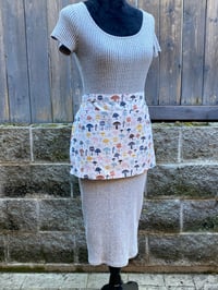 Image 3 of Adult canvas half apron, mushroom pattern