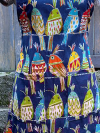 Image 2 of Adult canvas full apron, crazy birds