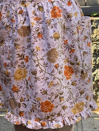 Image 4 of Child vintage serving half apron, 100% upcycled fabric, grandma's bedspread ruffles