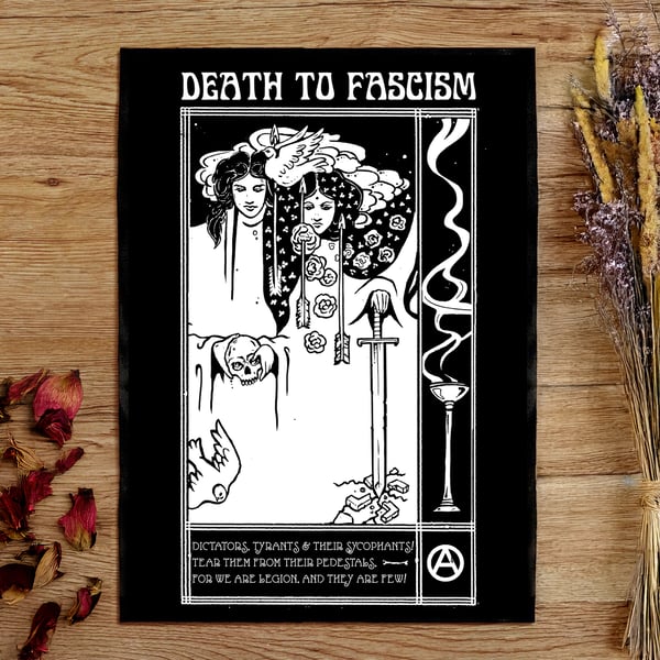 Image of "Death to fascism" back patch PRE ORDER