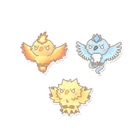 Image 1 of Poke Legendary Bird Trio Sticker Flakes