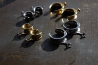 Image 2 of DIY - Saddle Plugs for Stretched Ears - DIY Dangle Plugs - Gold/Silver - Surgical Steel 