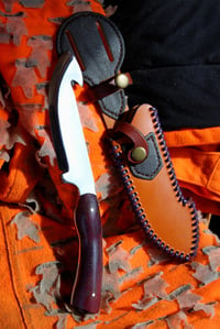 Image 1 of Purpleheart Wood Handle Gut Hook knife