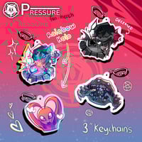 Image 1 of PRESSURE (ROBLOX) KEYCHAINS, rainbow holo! | Sebastian solace | pAInter| Imaginary friend | Pandemon