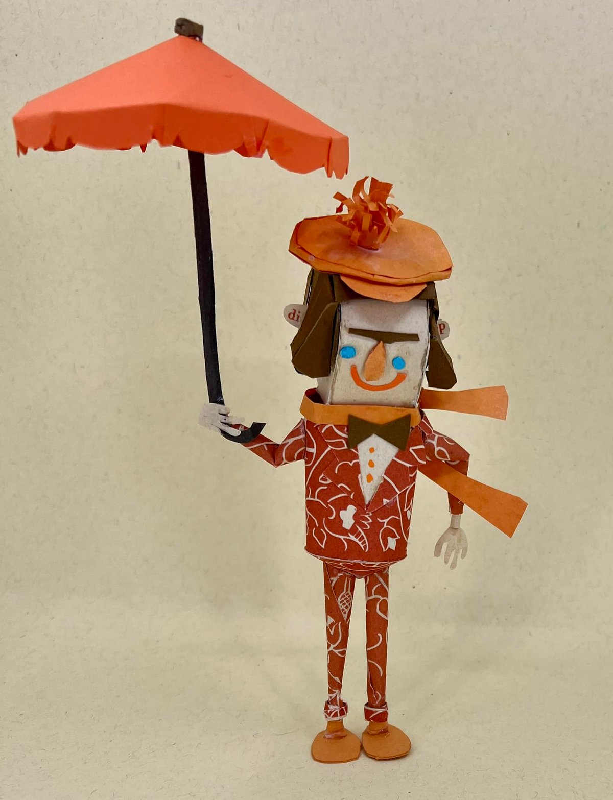 Image of 70s man - paper sculpture