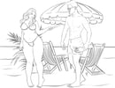 Image 2 of B&W Scene Sketch/ Coloring Page Commission