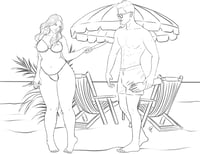 Image 7 of B&W Scene Sketch/ Coloring Page Commission
