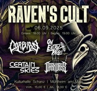 Vorverkauf: RAVEN'S CULT (Live Show @Schanz, 06.09.2025) 