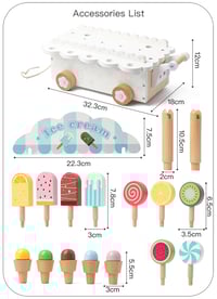Image 4 of Isabella Wooden Ice Cream Truck - White