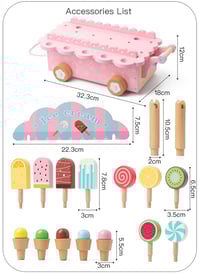 Image 9 of Isabella Wooden Ice Cream Truck - Pink