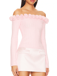 Image 1 of MAJORELLE PINK ROSETTE TOP (XS)