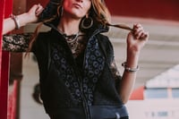 Image 1 of KANSAI VEST | BLACK & BLUE LEOPARD VERSION