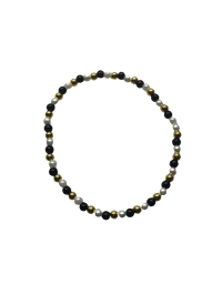 Image 2 of Black & Gold pearl bracelet