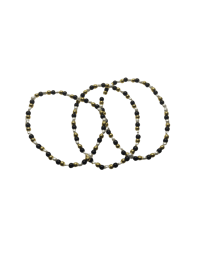 Image 3 of Black & Gold pearl bracelet