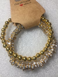 Image 1 of Gold beaded bracelets