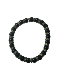Image 2 of Black beaded w green spacers