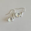 glass hearts silver fish hook earrings