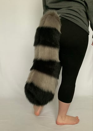 Image of Custom Color Striped Raccoon or Red Panda Tail