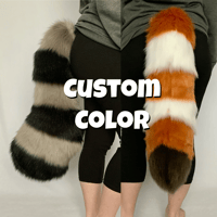 Image 1 of Custom Color Striped Raccoon or Red Panda Tail