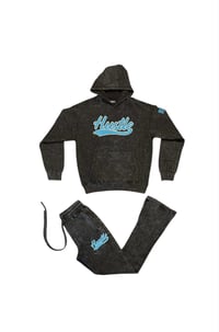 Image of Hustle Allstar Stacked Suit (Charcoal/Reflective Sky Blue) 
