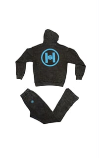 Image of Hustle Allstar Stacked Suit (Charcoal/Reflective Sky Blue) 