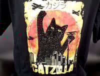 Image 5 of Catzilla T shirt, custom rhinestone cat