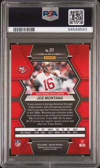 Image 2 of 2023 Panini Mosaic 217 Joe Montana Reactive Blue Prizm FRESH SLAB! LOW POP!