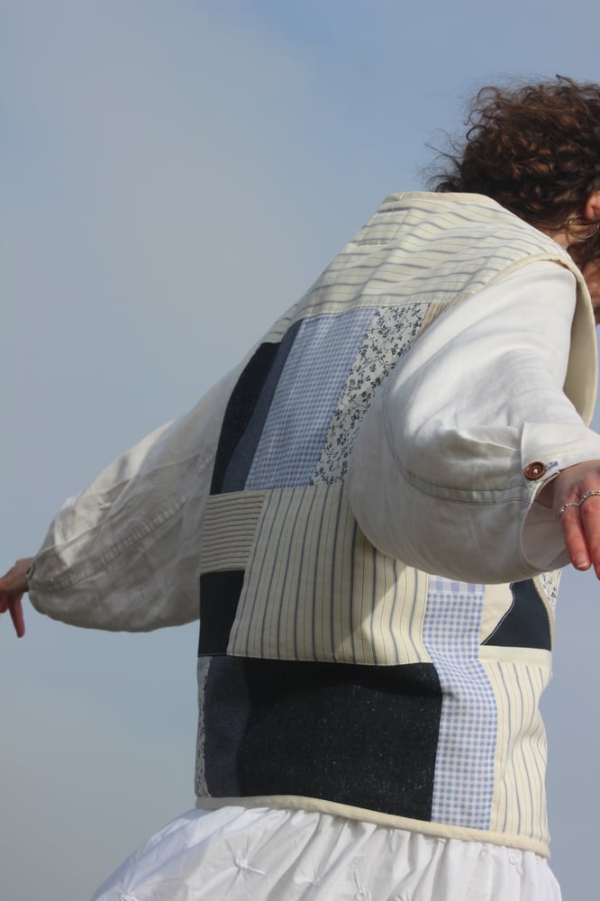 Image of Gilly Vest Blue Patchwork