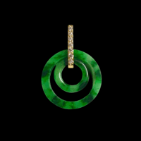 Image 1 of 10 K Crystal Double Safety Pendant 