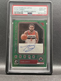 Image 1 of 2023-24 Donruss Optic Signature Series #SS-TJN Tyus Jones (AU) POP 1 Suns