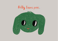 Image 3 of Postkarte - Billy loves peas.