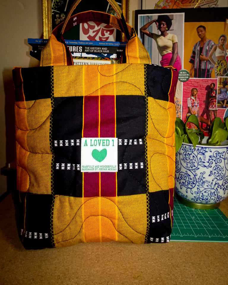 Butter Hopscotch Quilted Tote Bag- Small