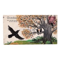 Crow Family and Tree: Original Painting on Antique Envelope