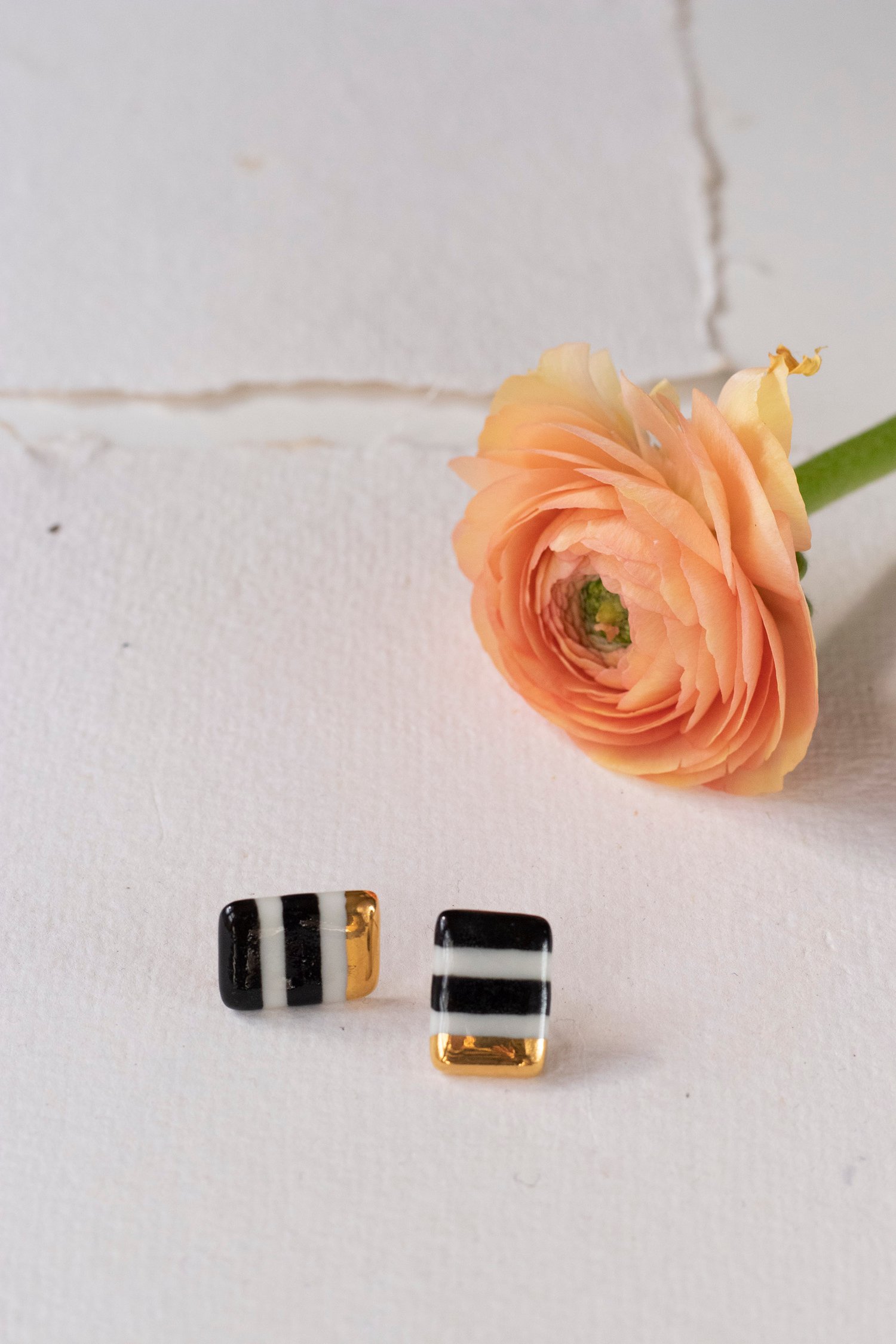 Image of GRACE BLACK Stripe Earrings