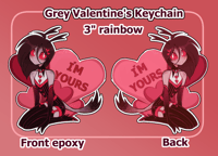 Image 1 of Grey Valentine's Keychain